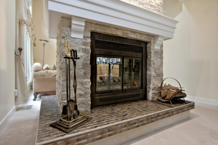 Edmonton Brick fireplace mosaic hearth Edmonton Brick fireplace mosaic hearth